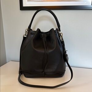 Madewell Black Leather Bucket Bag